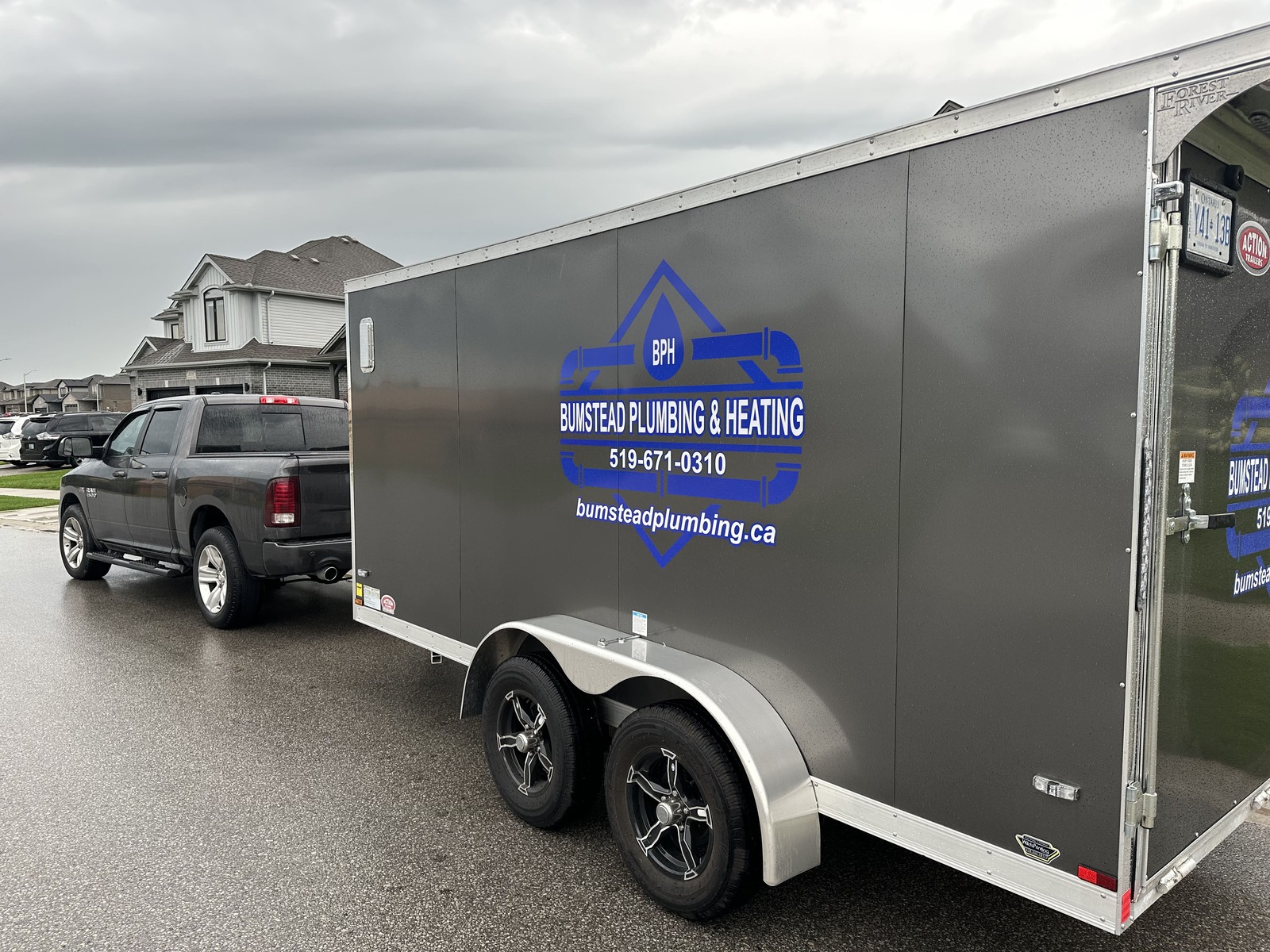 Bumstead Plumbing & Heating branded trailer
